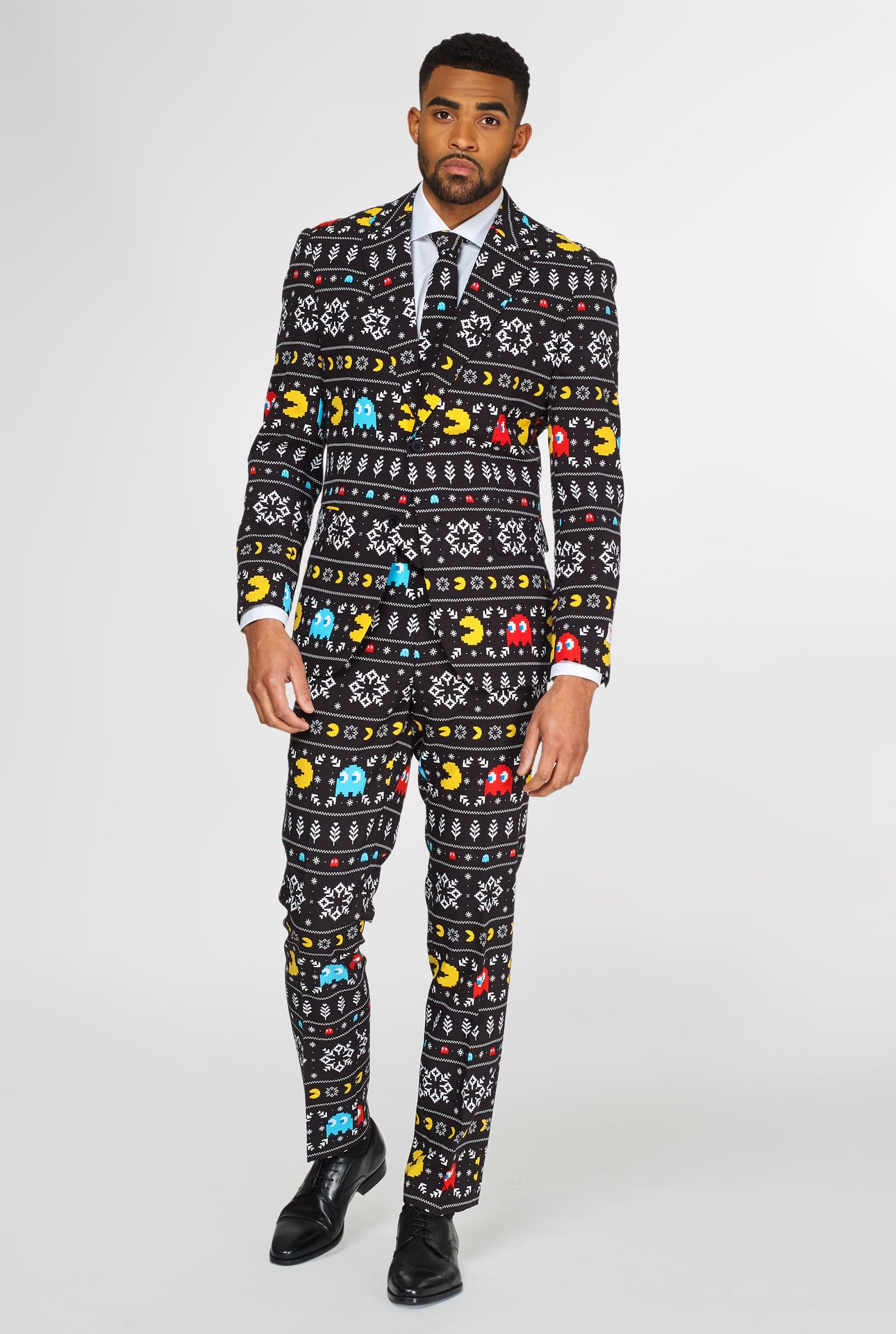 Zwart Pacman Kerst Opposuits Kostuum