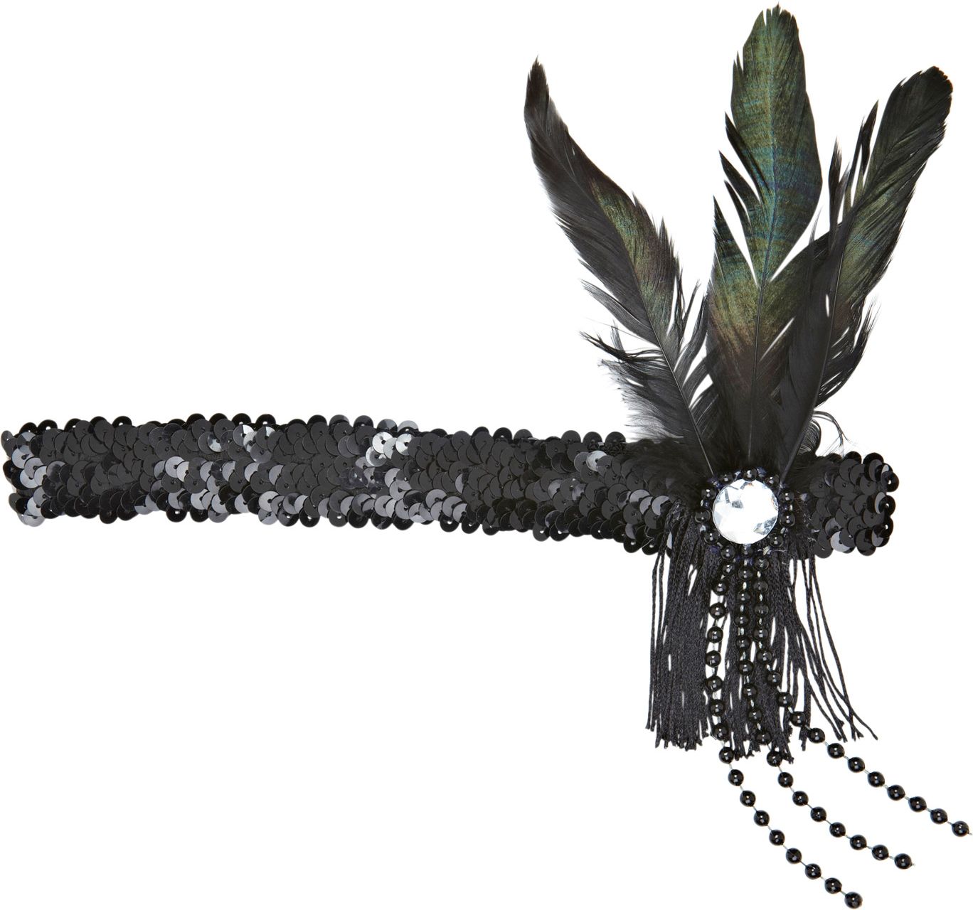 Zwart Pailletten Charleston Hoofdband