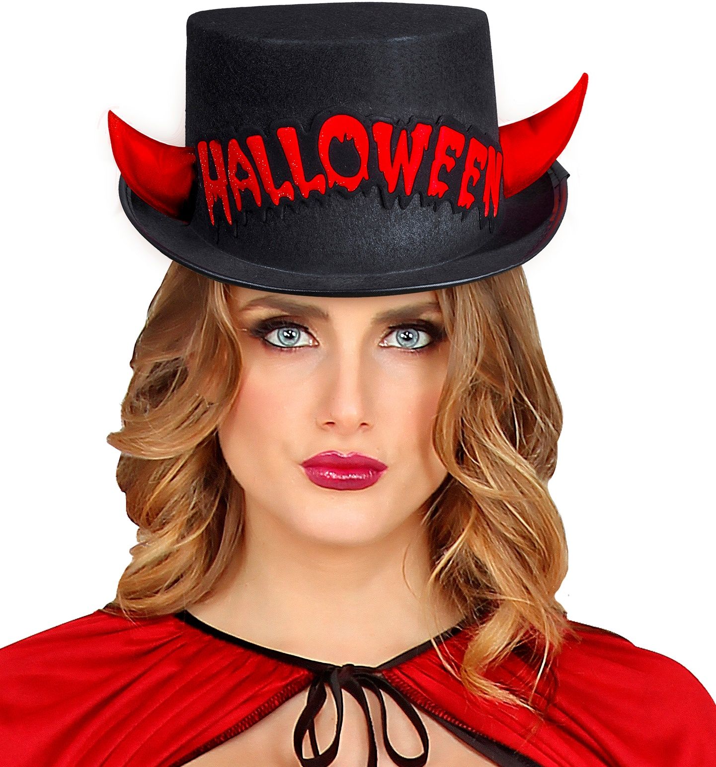Zwart-rode hoge halloween hoed