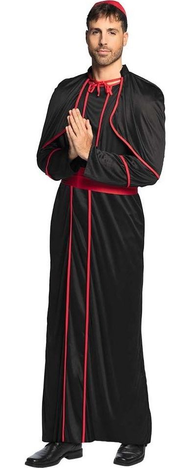 Zwart Rode Kardinaal Kostuum Heren