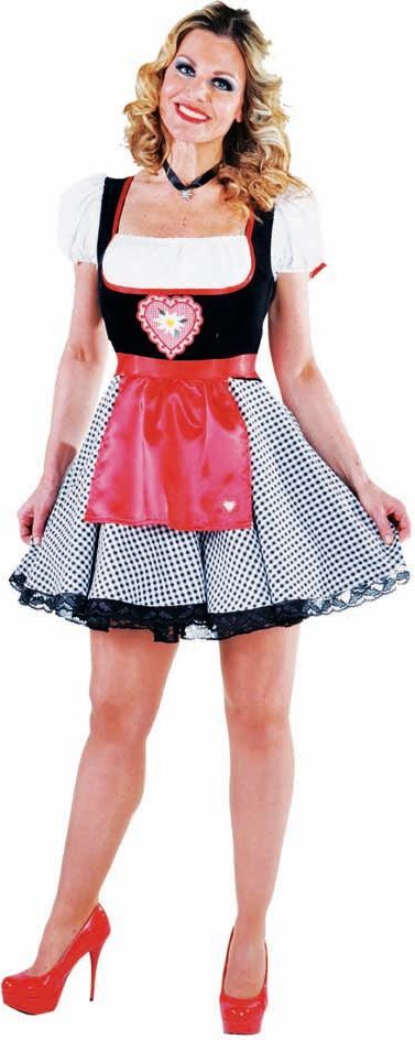 Zwart Rode Oktoberfest Dirndl Vrouwen