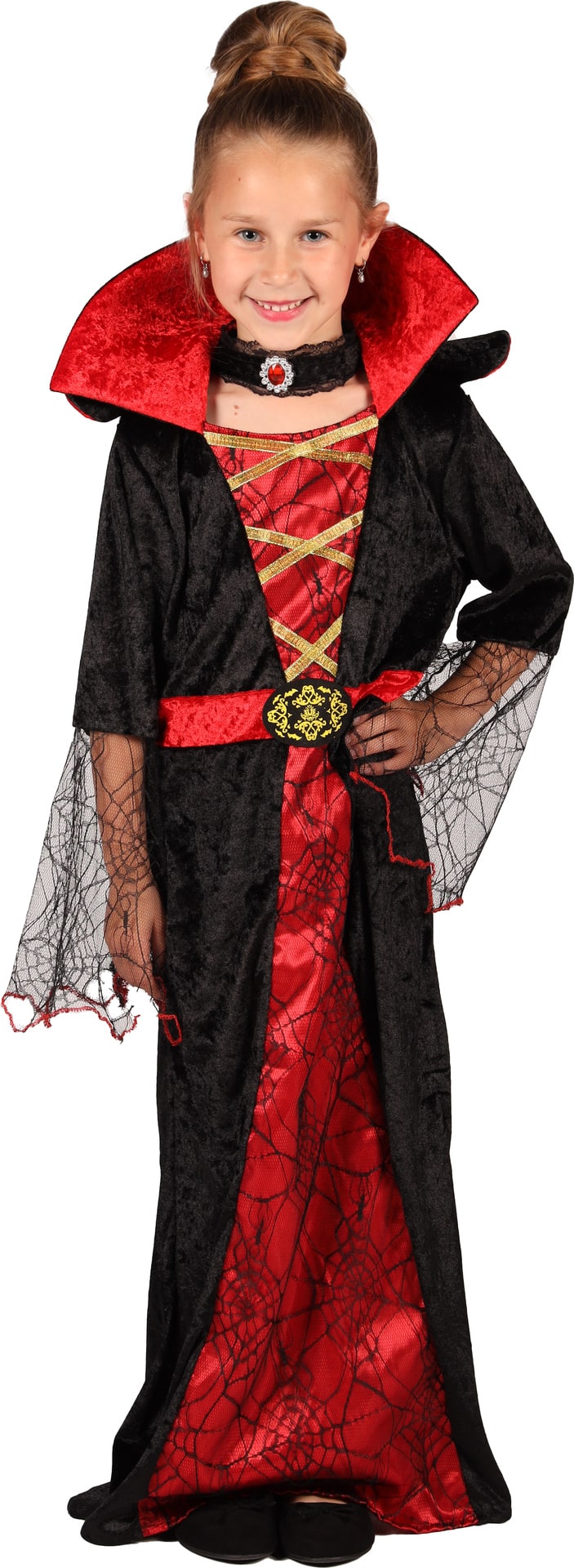 Zwart Rode Vampier Jurk Meisjes Halloween