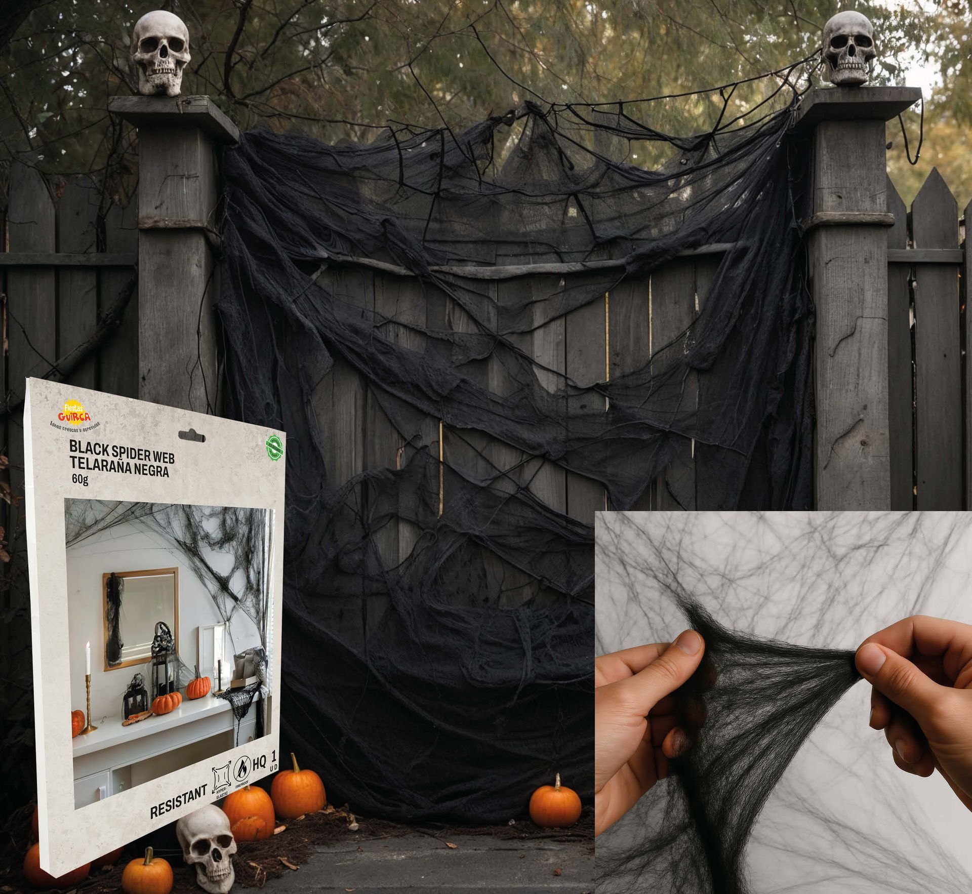 Zwart Spinrag Halloween 60G