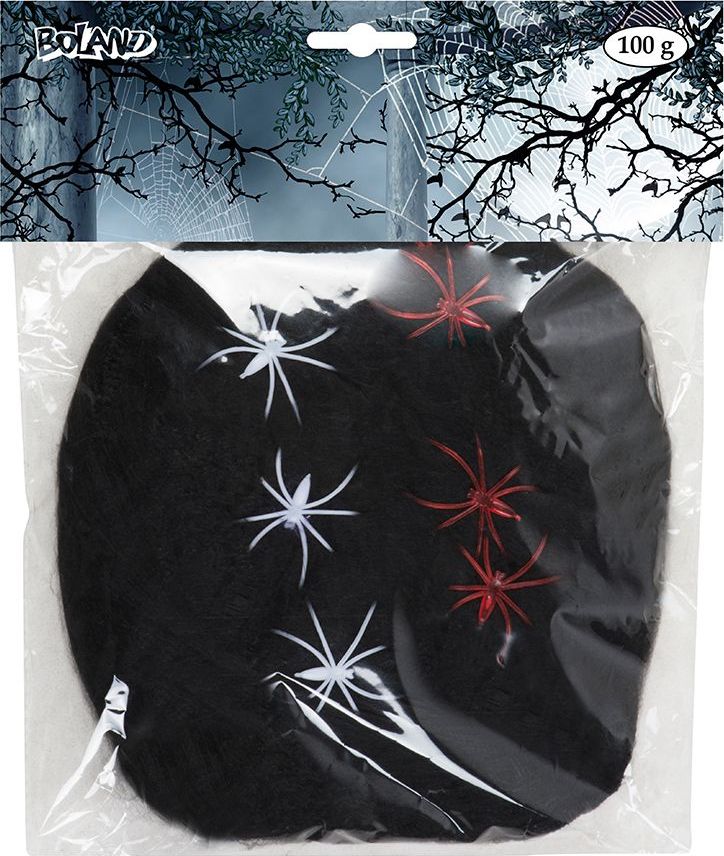 Zwart Spinrag met 6 Spinnen