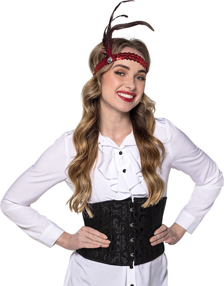Zwart Steampunk Korset Dames