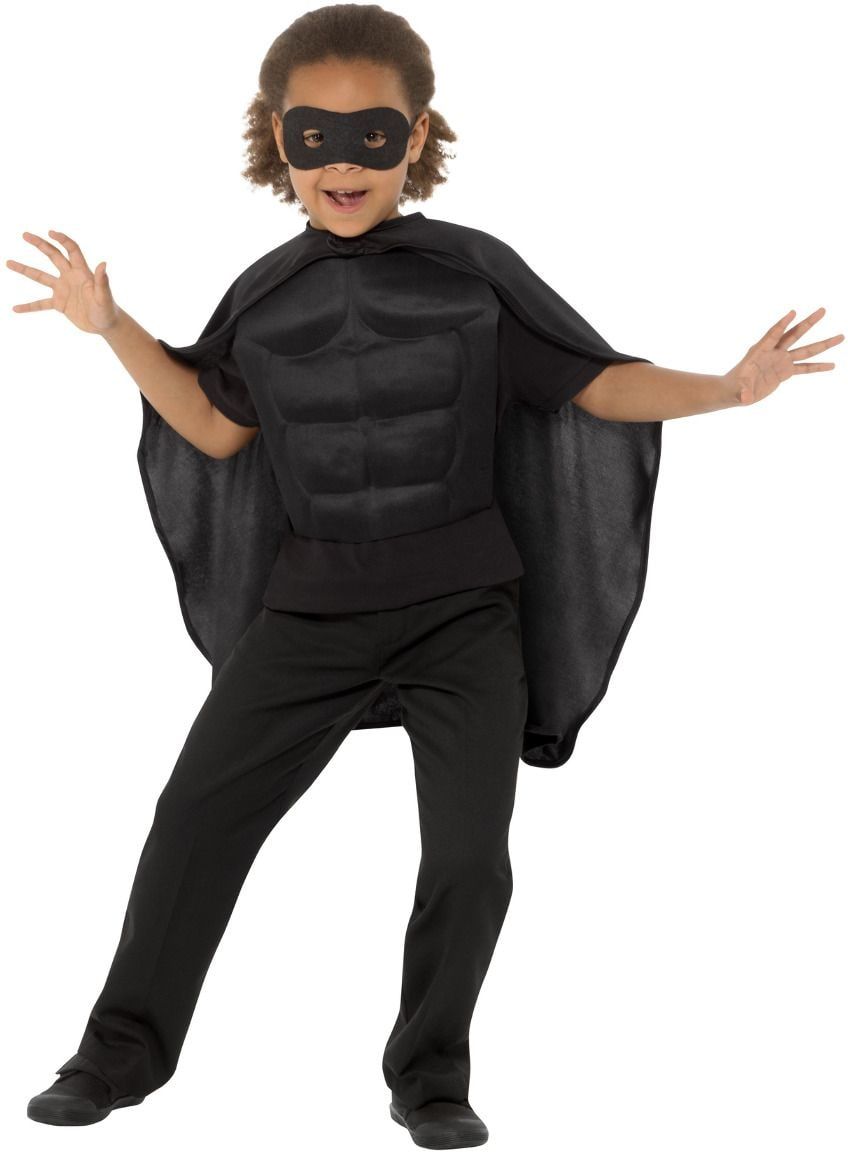 Zwart superhelden kostuum kind