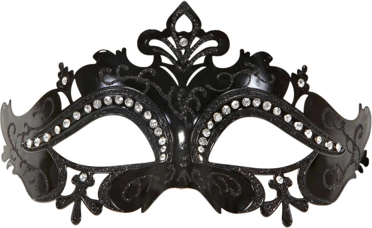 Zwart Venetiaans Glitter Oogmasker