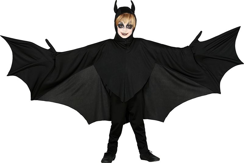 Zwart Vleermuizen Pak met Vleugels Kind