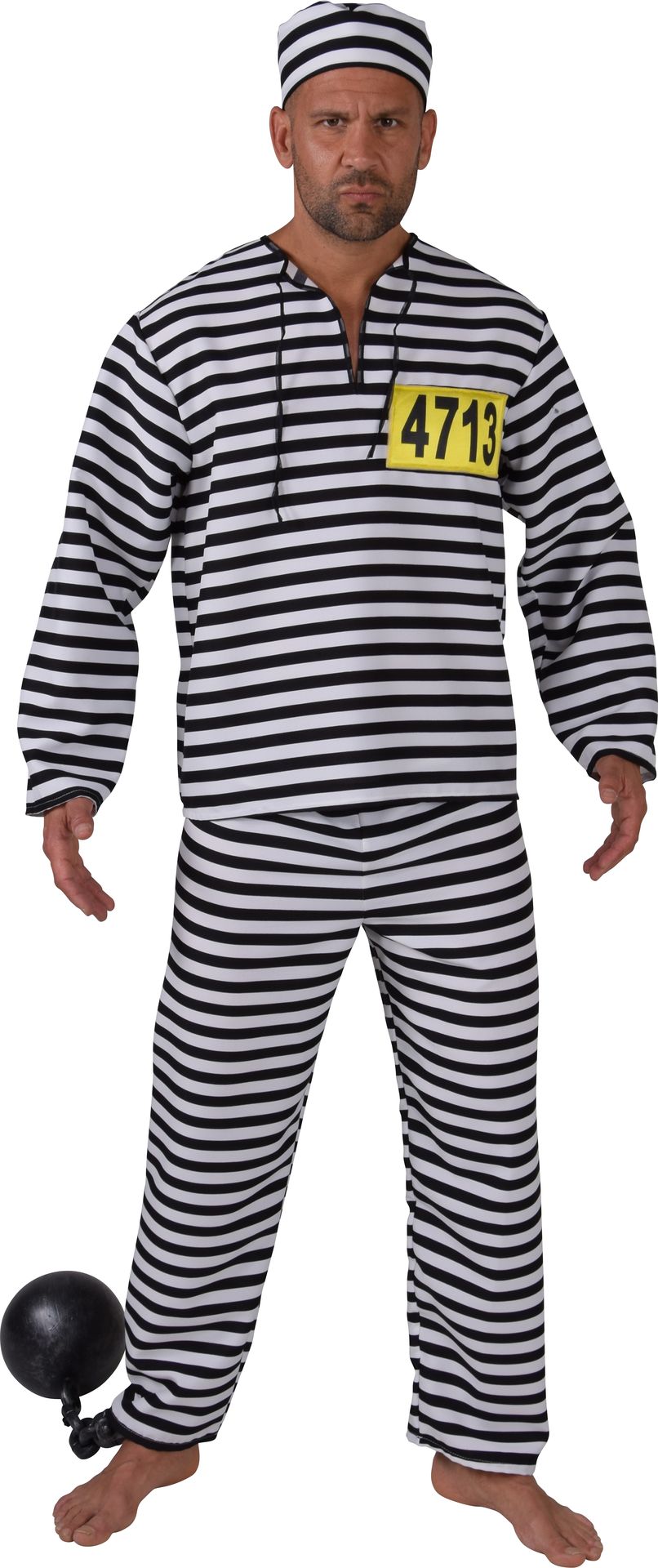 Zwart Wit Boeven Kostuum Heren