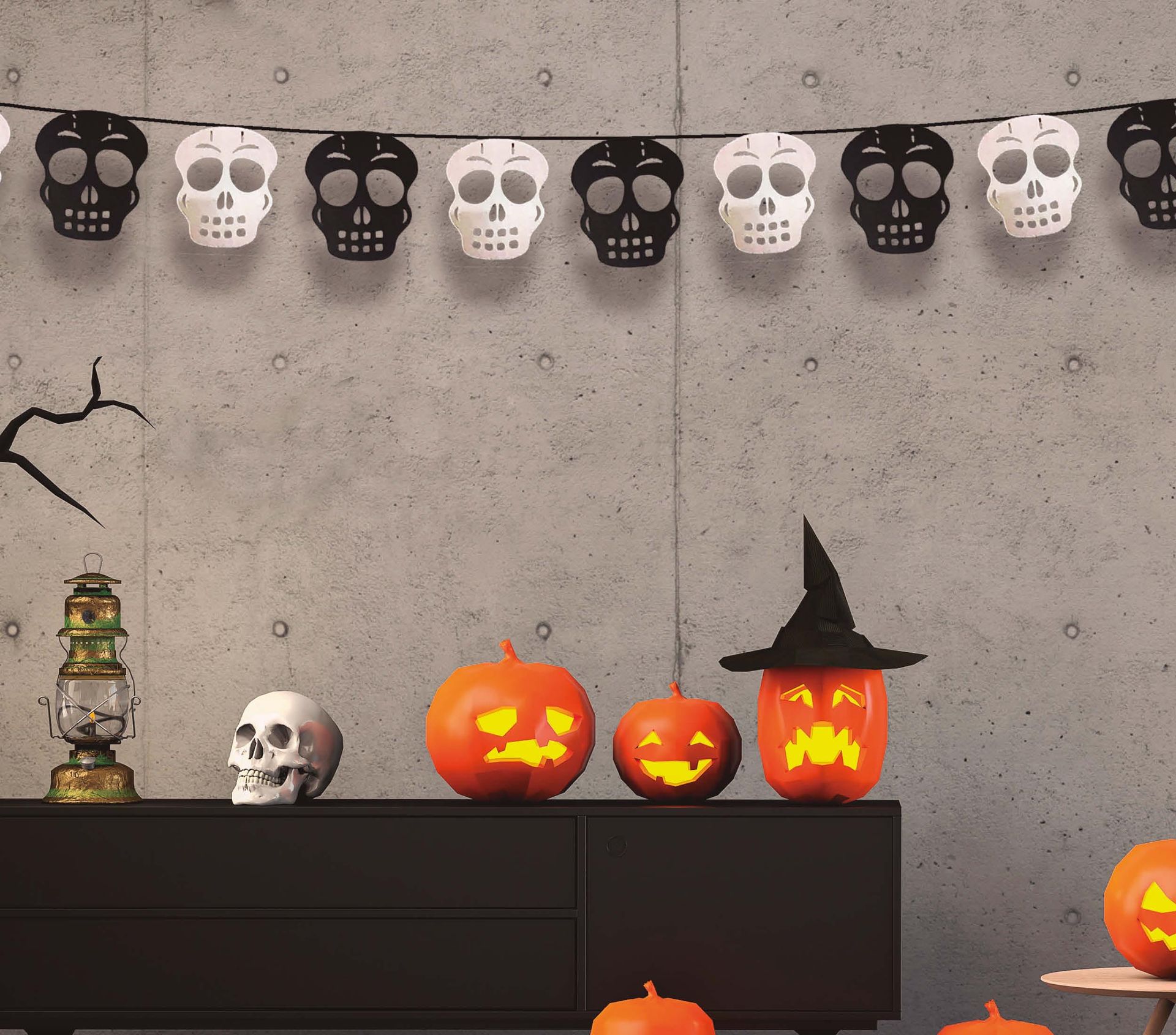 Zwart Wit Doodskop Slinger