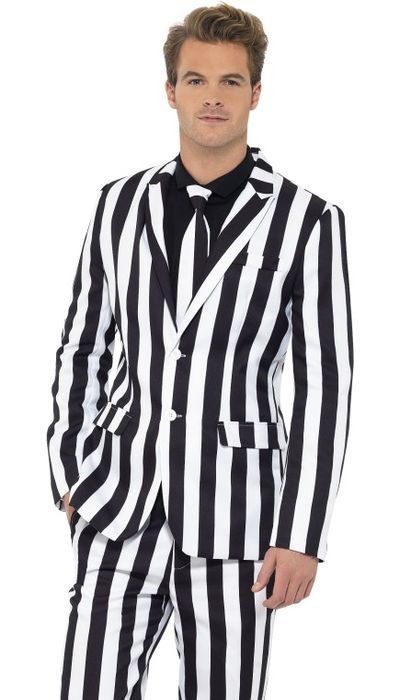 Zwart Wit Gestreept Kostuum