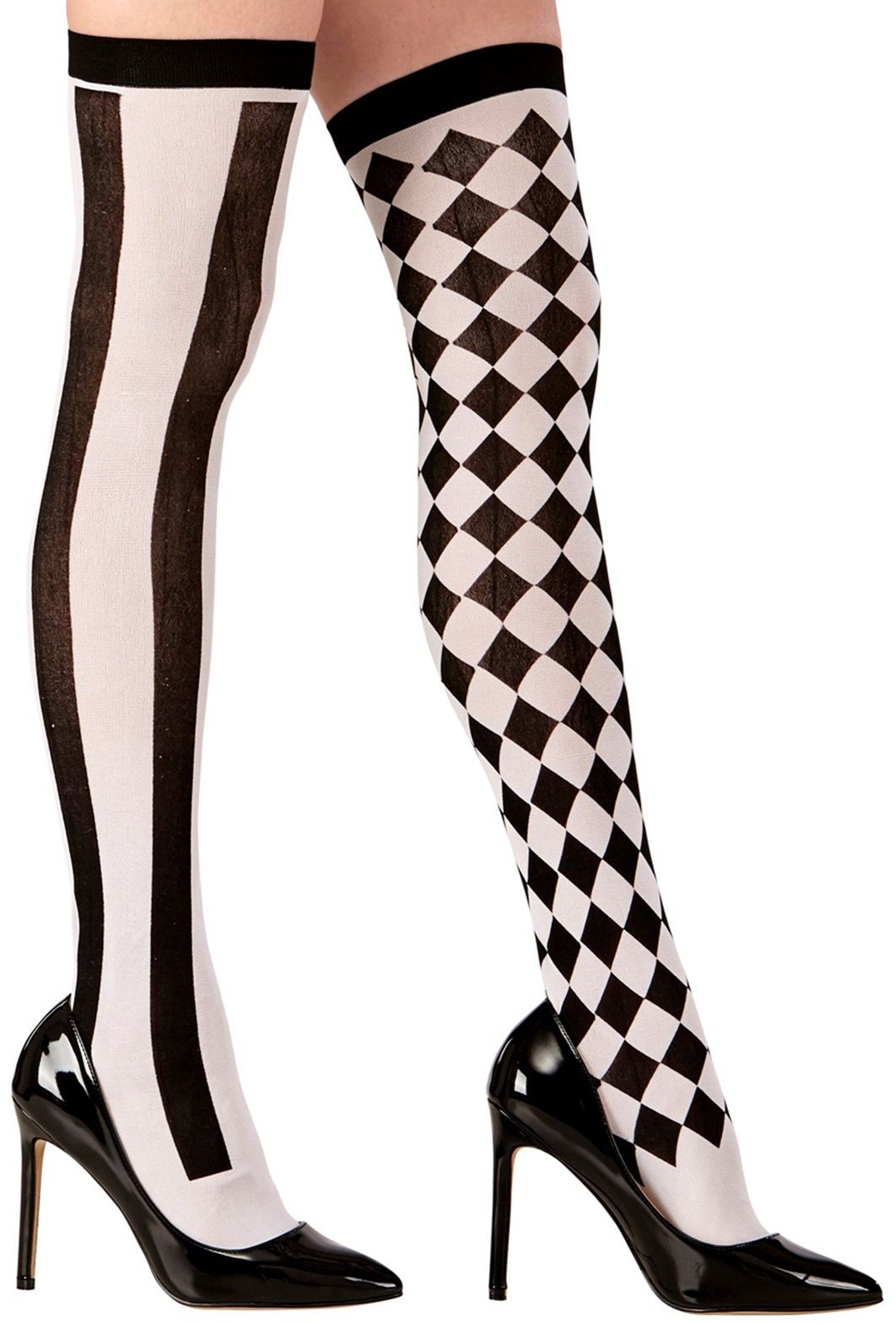 Zwart Witte Circus Kniekousen