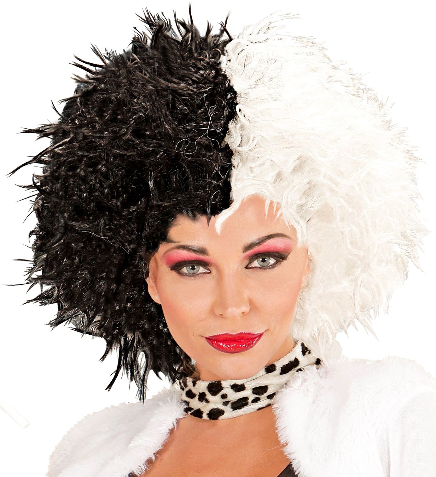 Zwart Witte Cruella De Vil Pruik