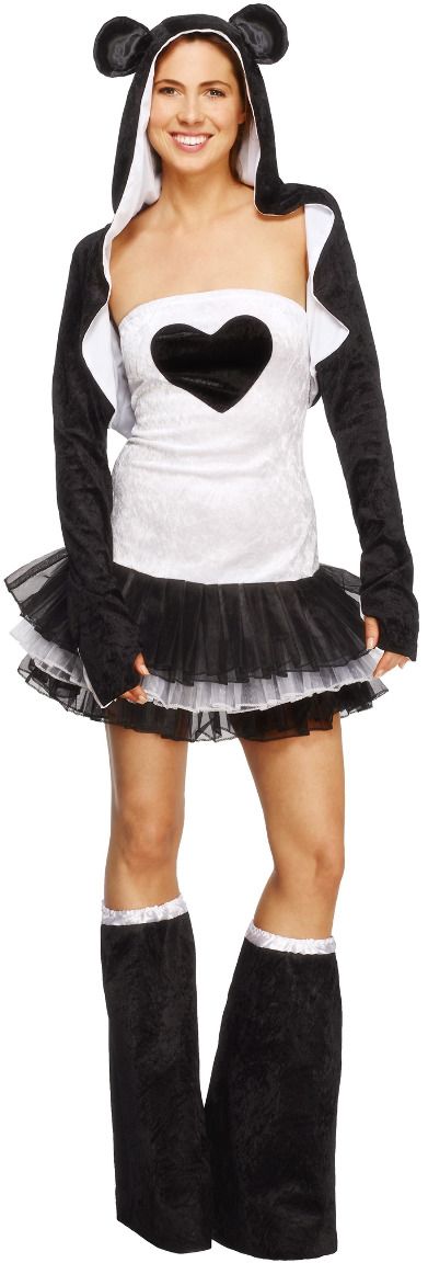 Zwart Witte Harten Panda Outfit