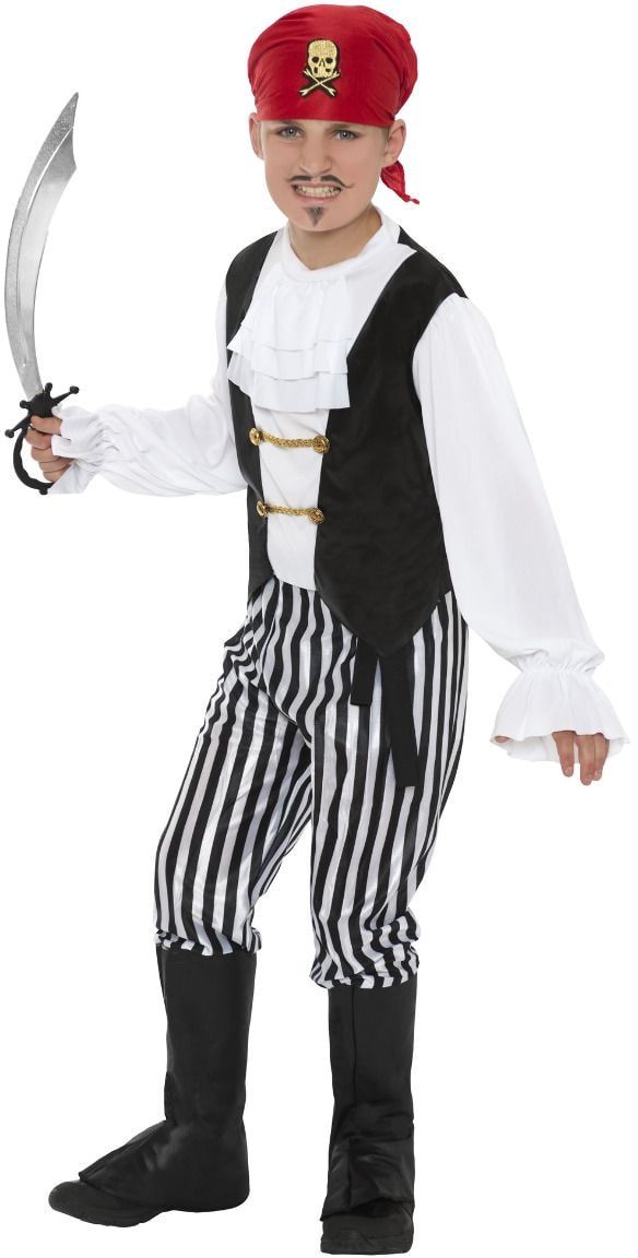 Zwart witte piraten kind outfit