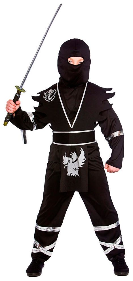 Zwart zilveren ninja kind