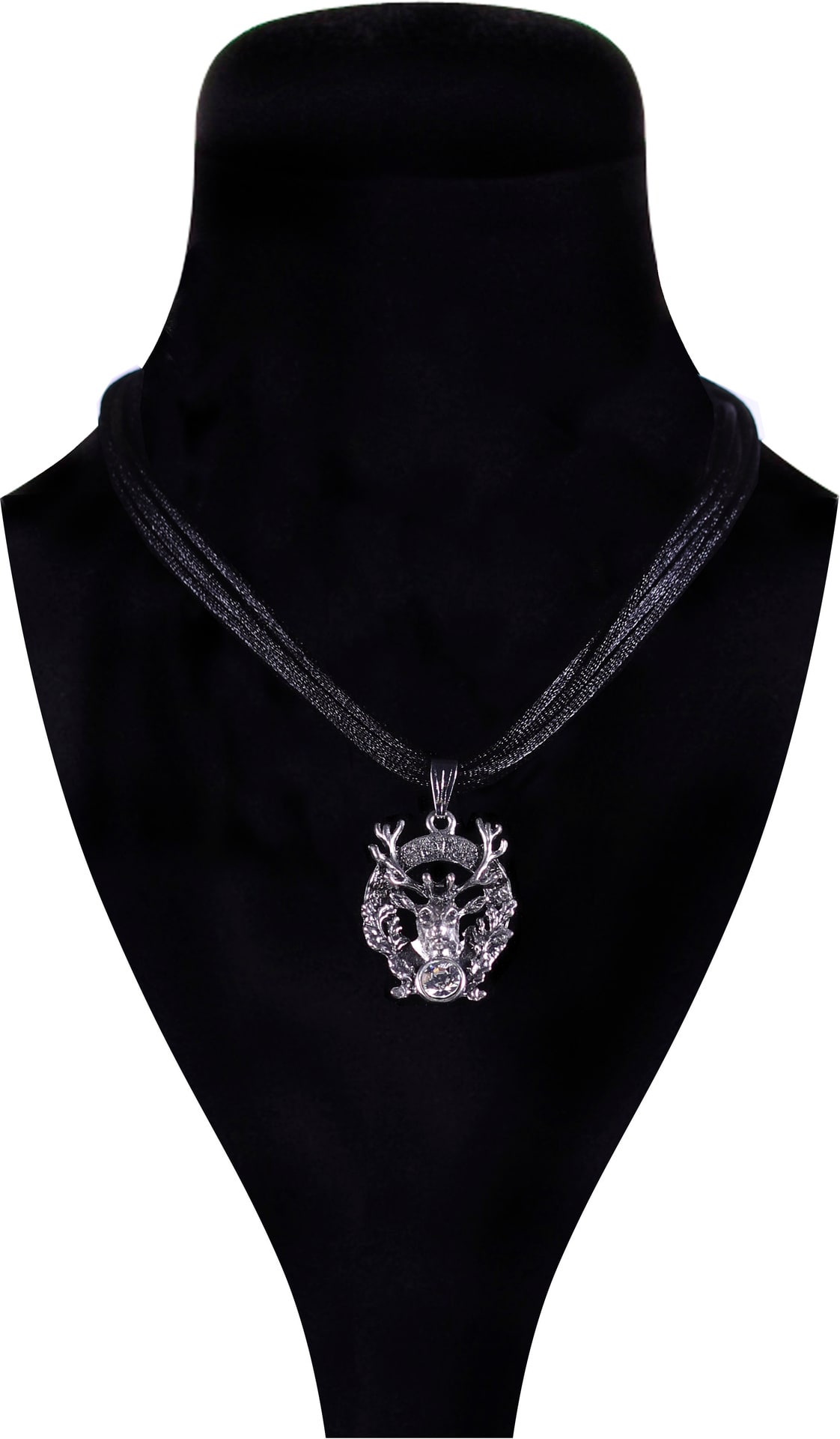 Zwart Zilveren Trachtenketting Hertenkop Oktoberfest