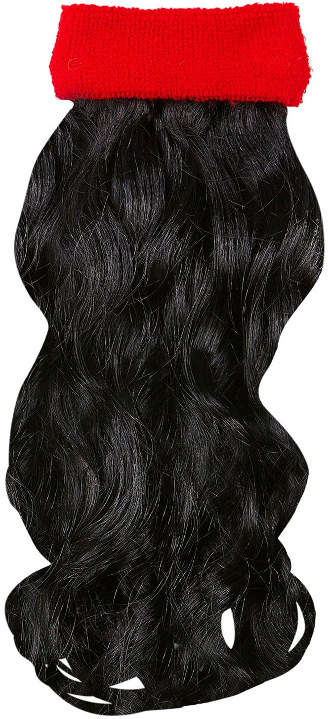 Zwarte 80's Haarextensie met Rode Zweetband