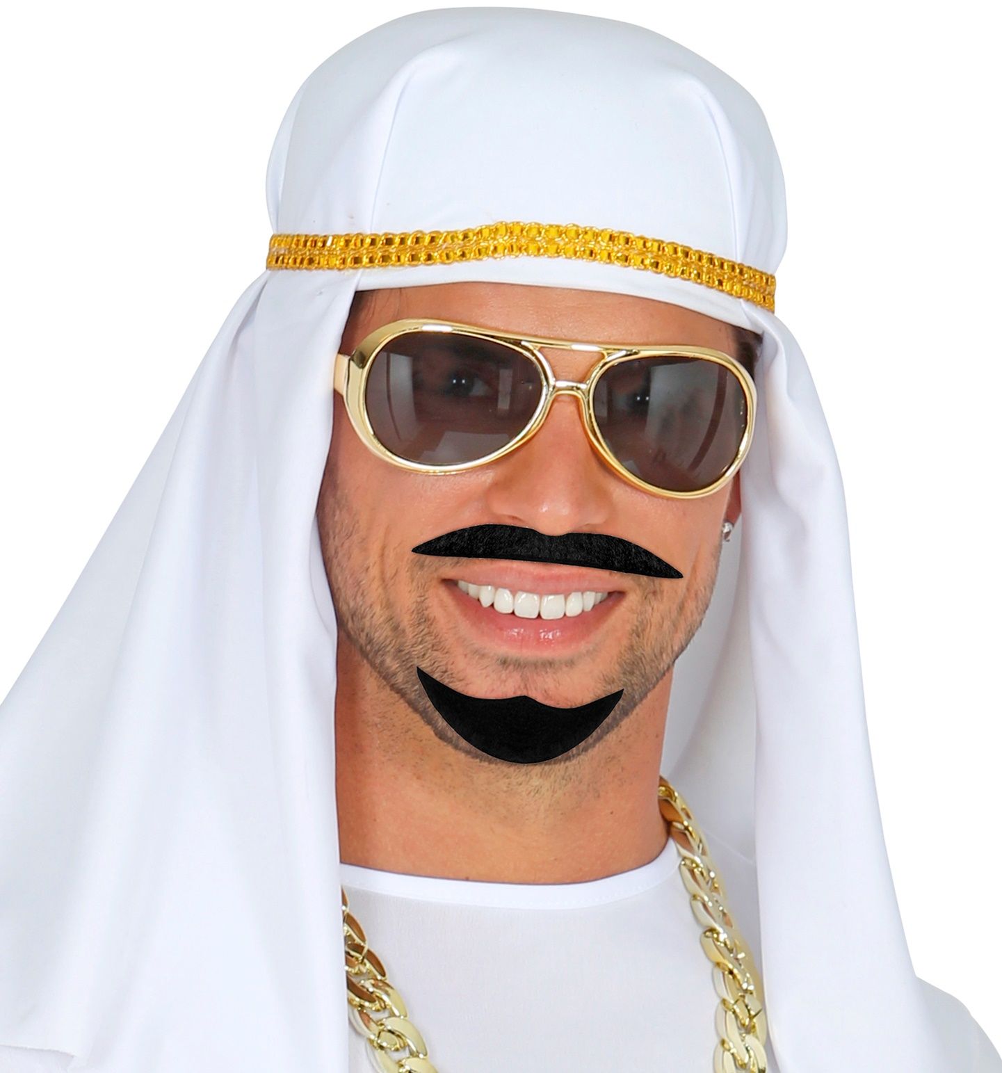 Zwarte Arabische Baard met Snor