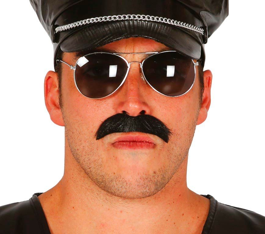 Zwarte Basic Snor Heren