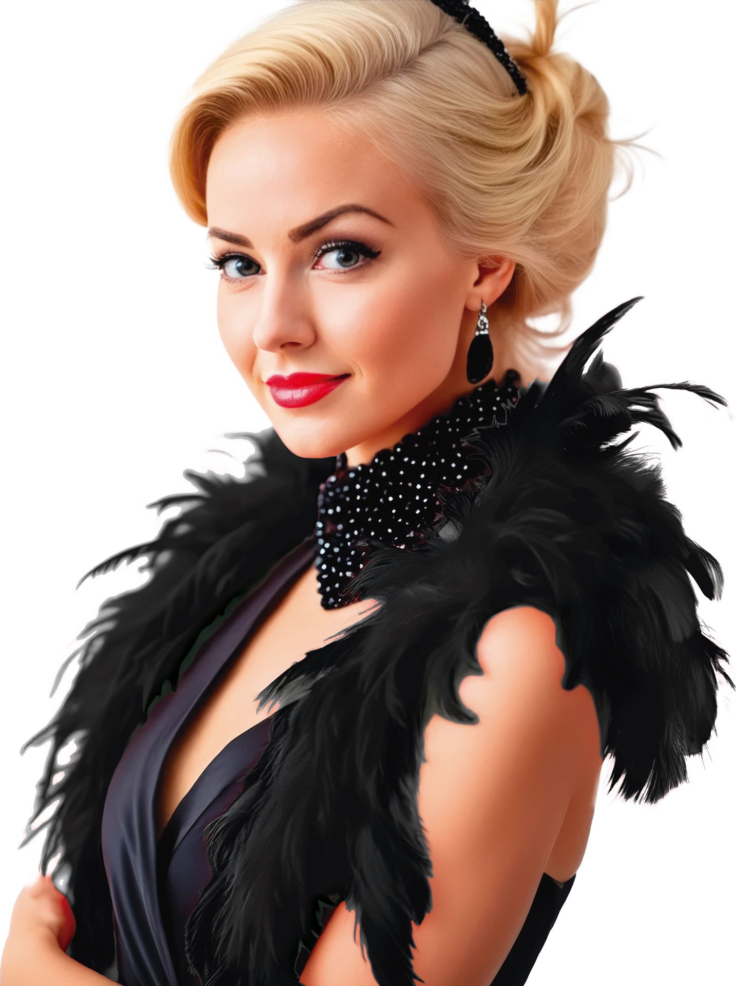 Zwarte Basic Veren Boa