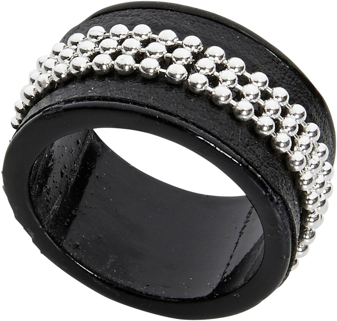 Zwarte bezaaide ring