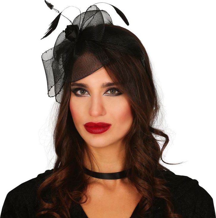 Zwarte Bloem Weduwe Haarband