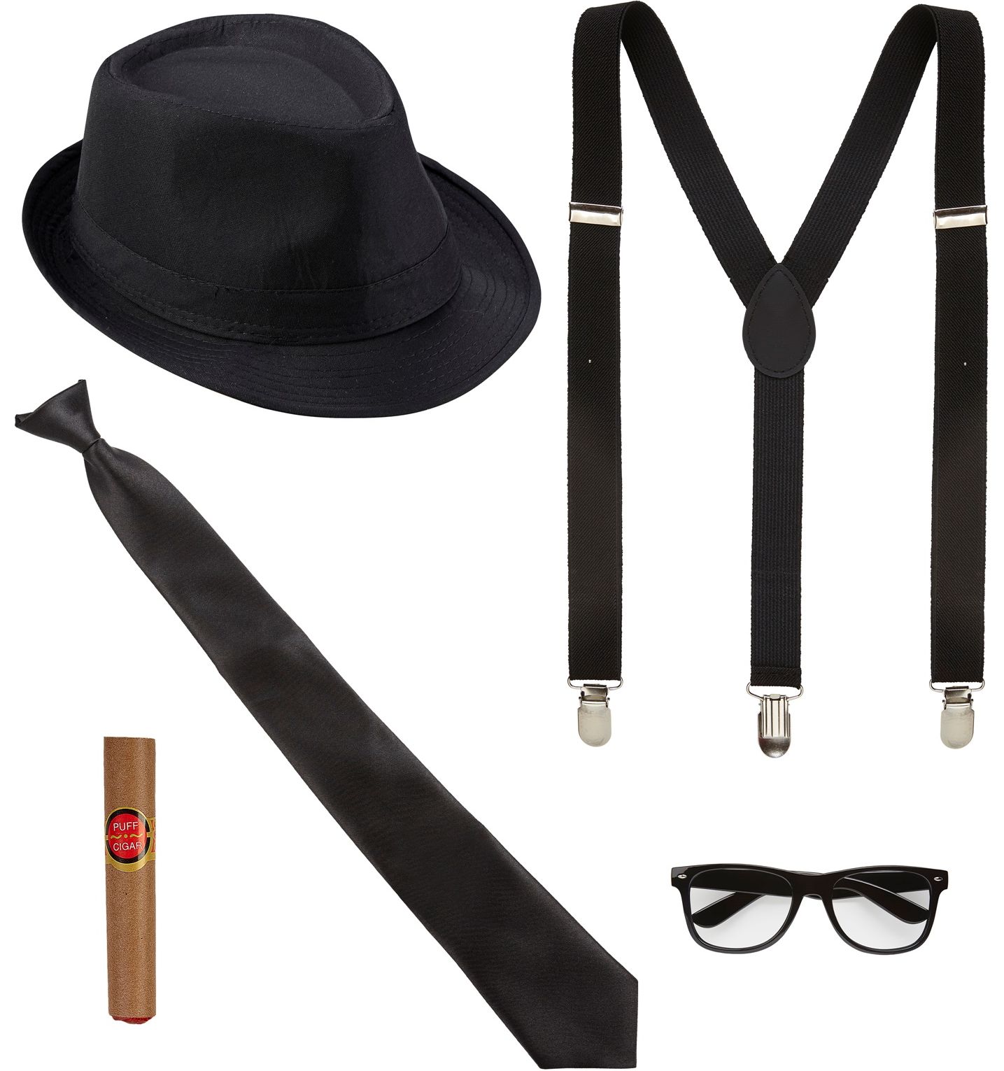 Zwarte Blues Brothers Accessoire Setje