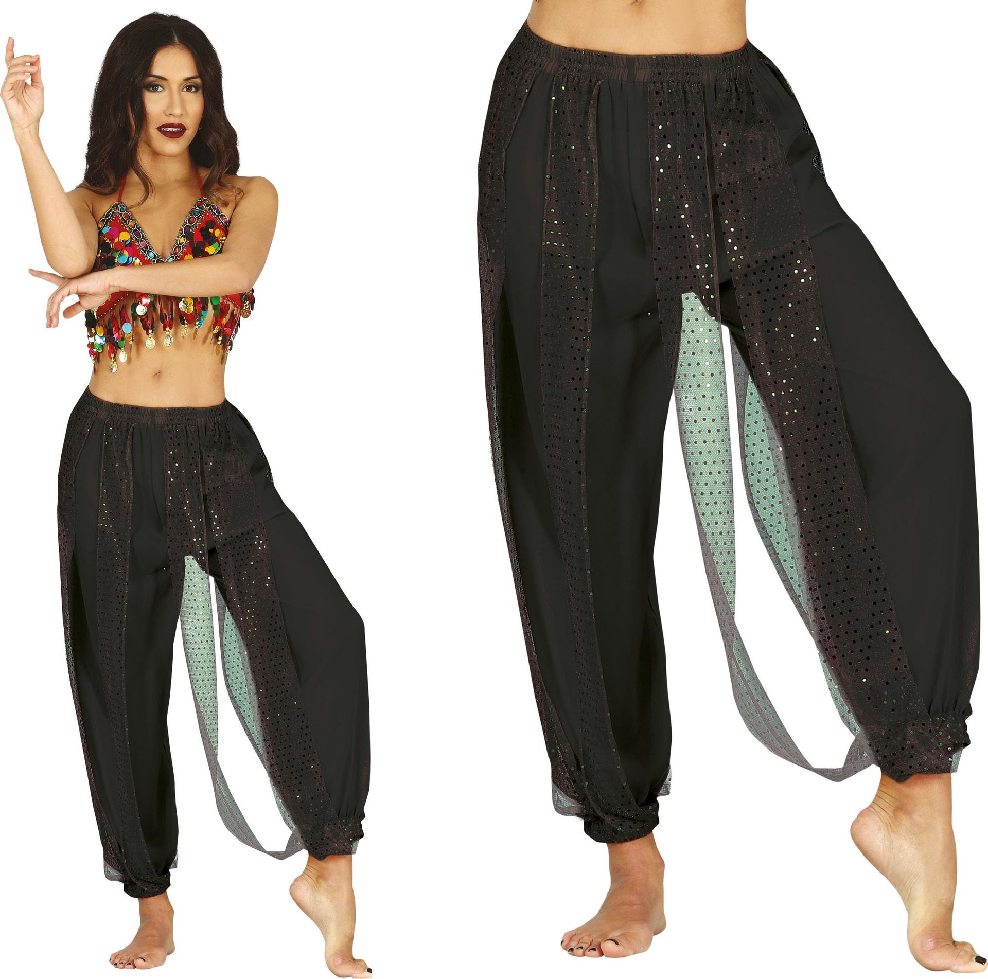 Zwarte Buikdansbroek Desert Prinses