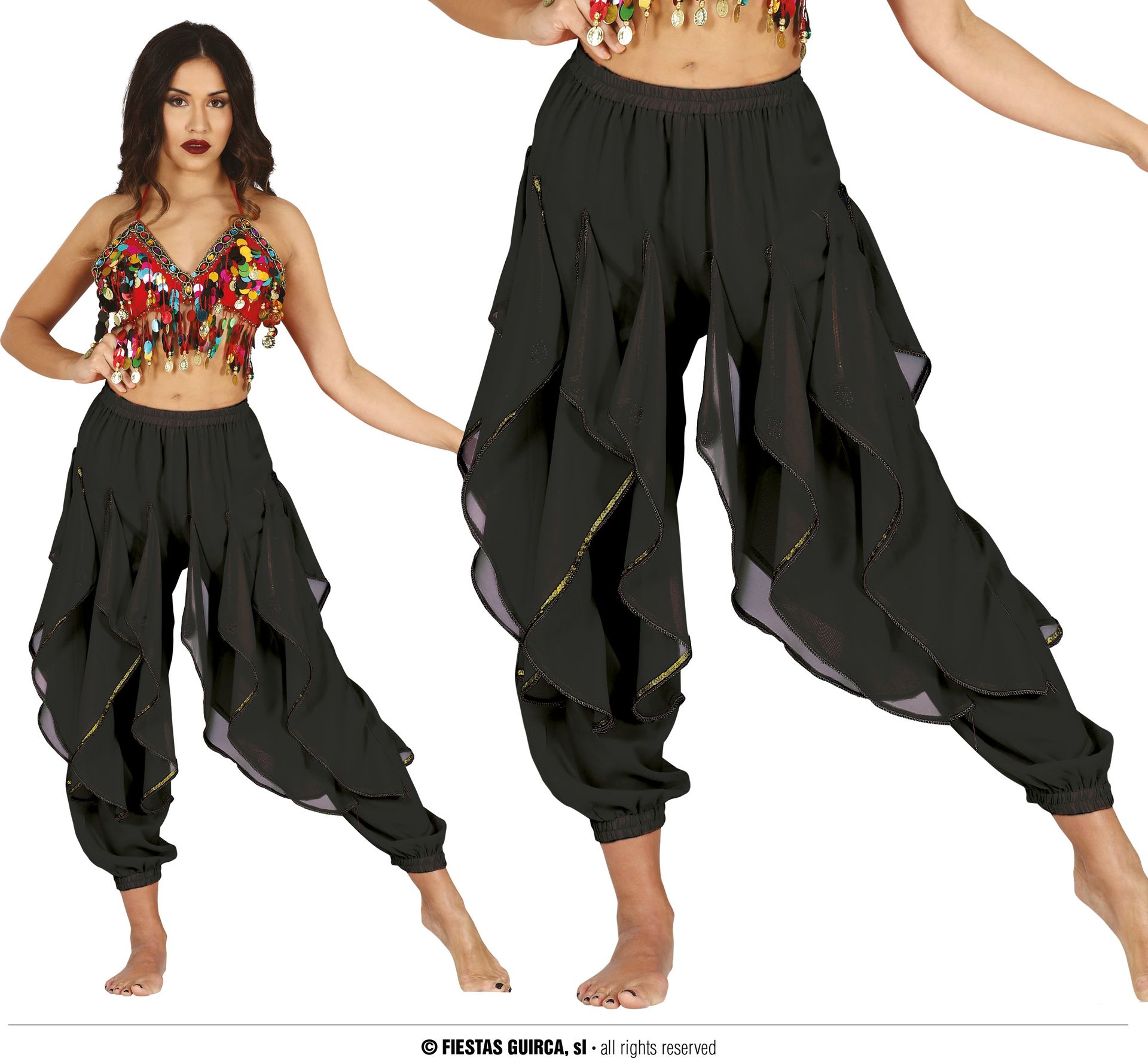 Zwarte Buikdanser Broek Desert Prinses