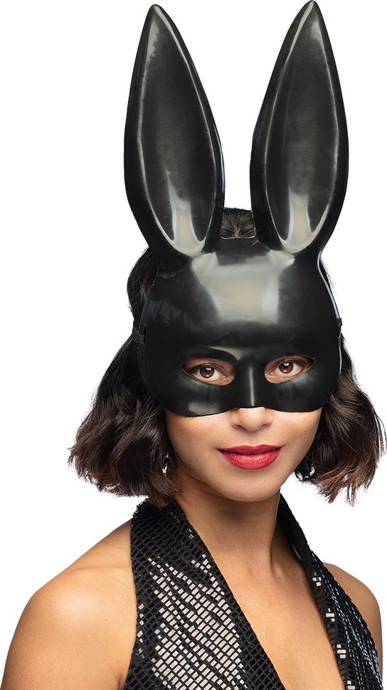 Zwarte Bunny Halfmasker Dames