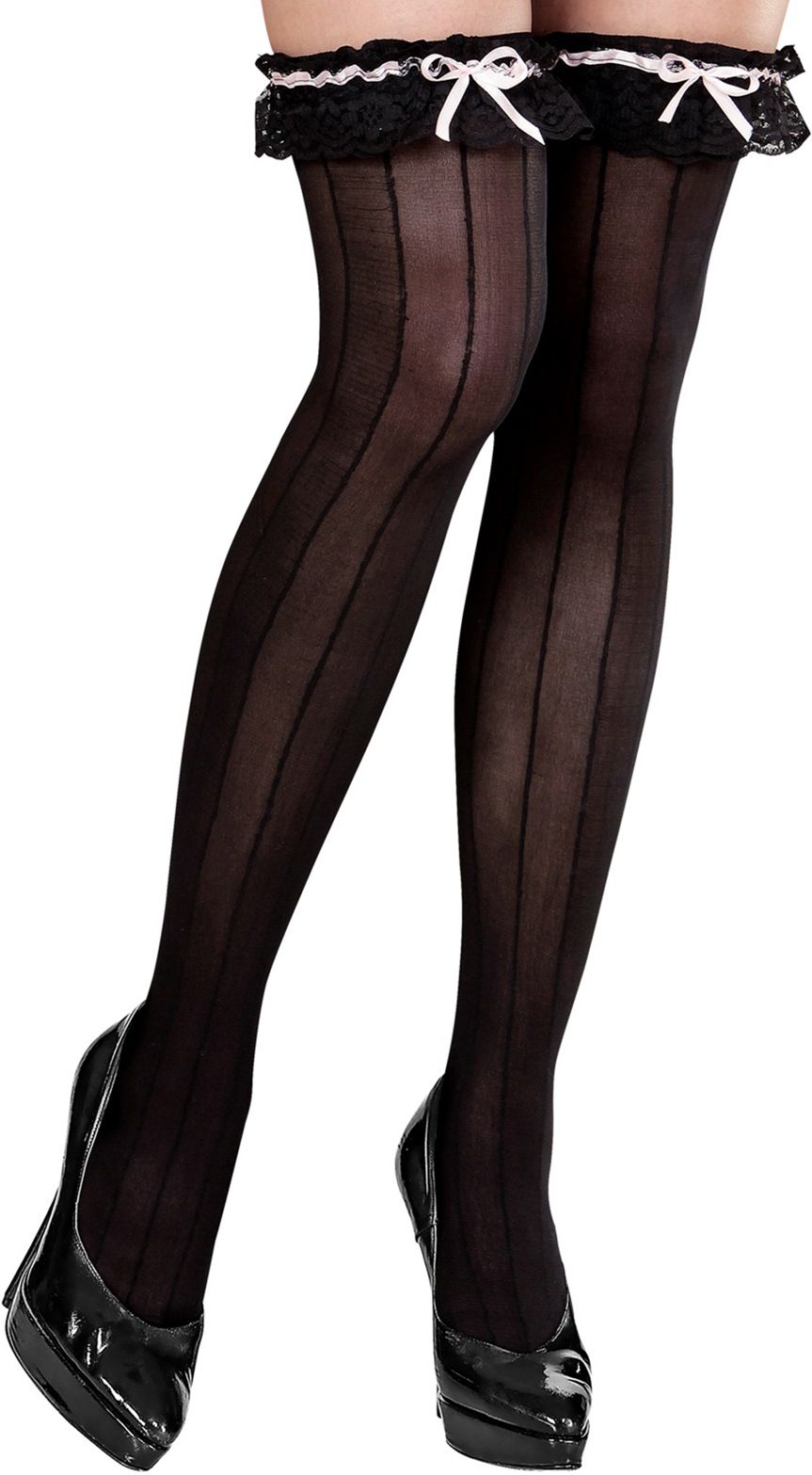 Zwarte Burlesque Kniekousen