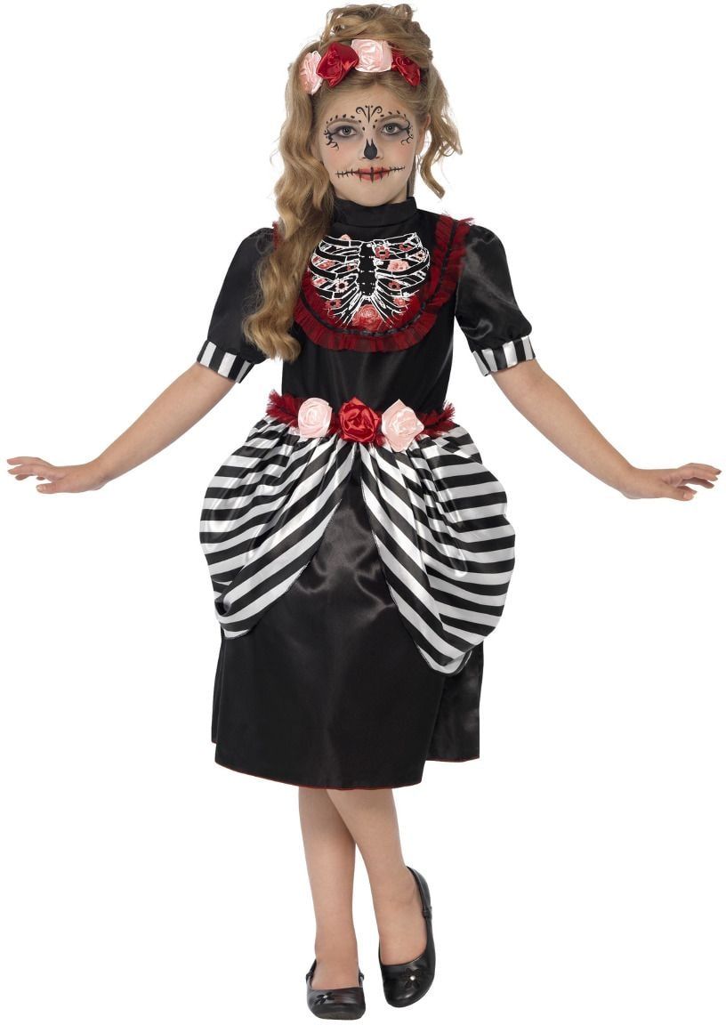 Zwarte Calavera Kostuum Meisjes