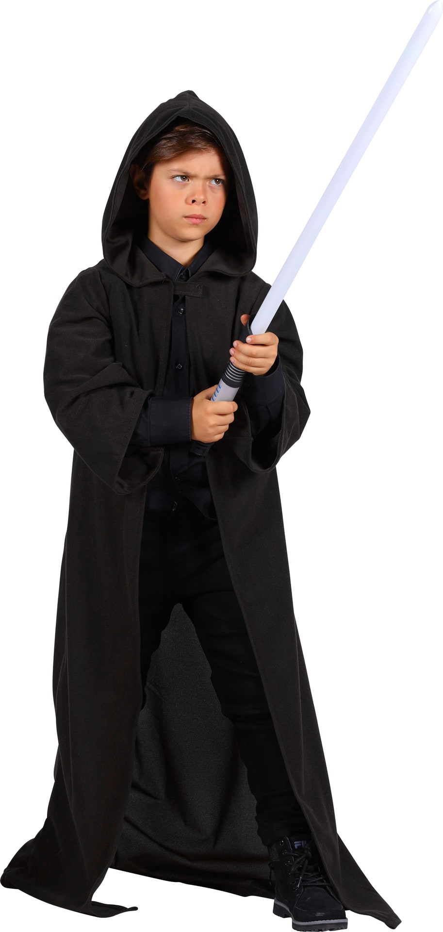 Zwarte Cape met Capuchon Kinderen 120 cm Halloween