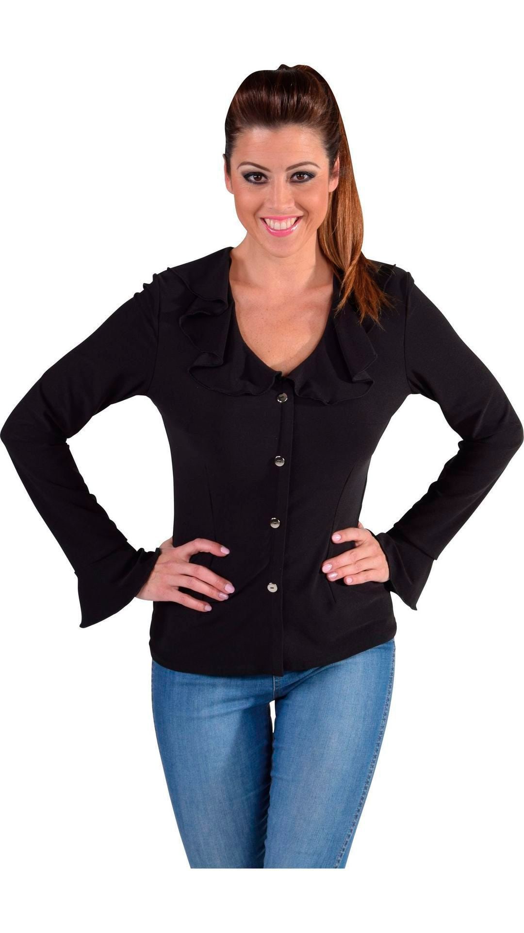 Zwarte Carnavals Blouse Dames