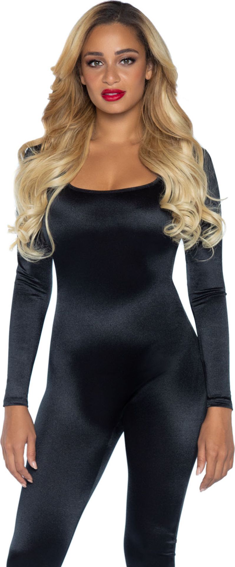 Zwarte Catsuit Kostuum