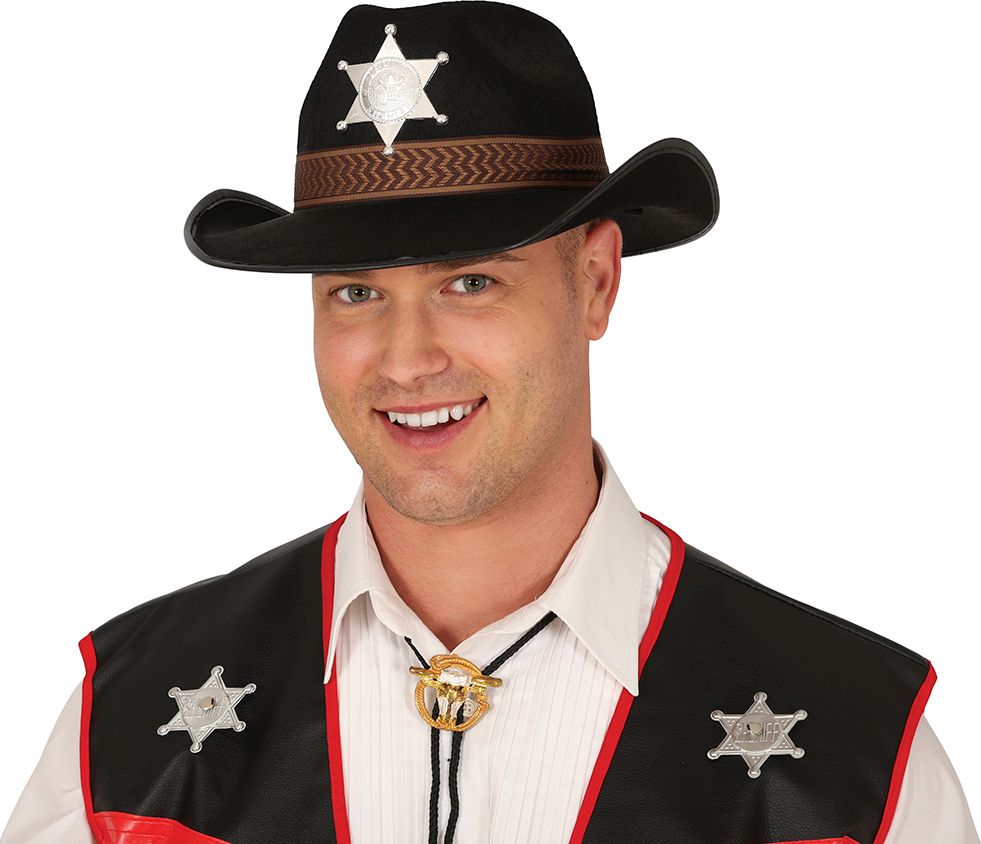 Zwarte Cowboy Sheriff Hoed