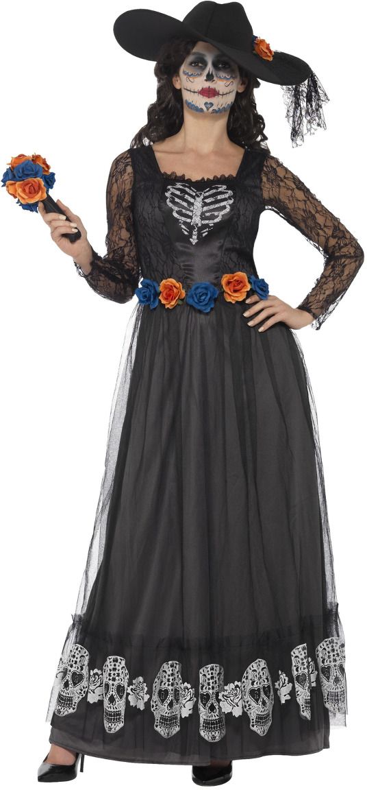 Zwarte Dag Van De Doden Bruidsjurk
