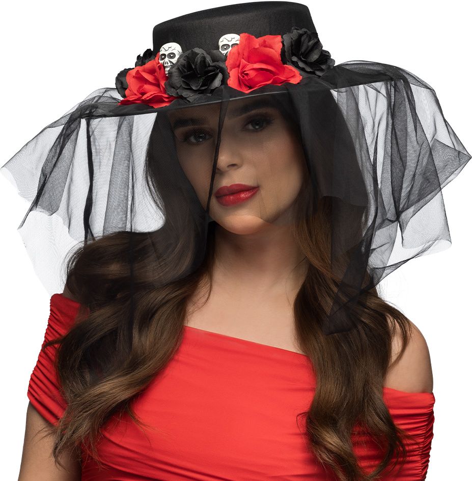 Zwarte Dag Van De Doden Hoed Dames