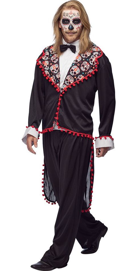 Zwarte Dag van de Doden kostuum Heren