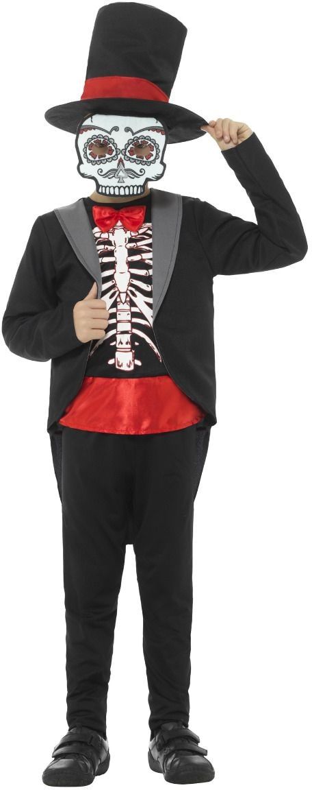 Zwarte Dag Van De Doden Kostuum Jongens