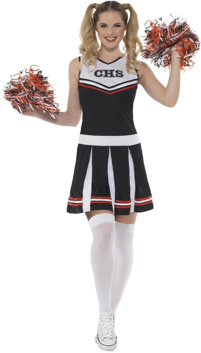 Zwarte Dames Cheerleader Jurkje