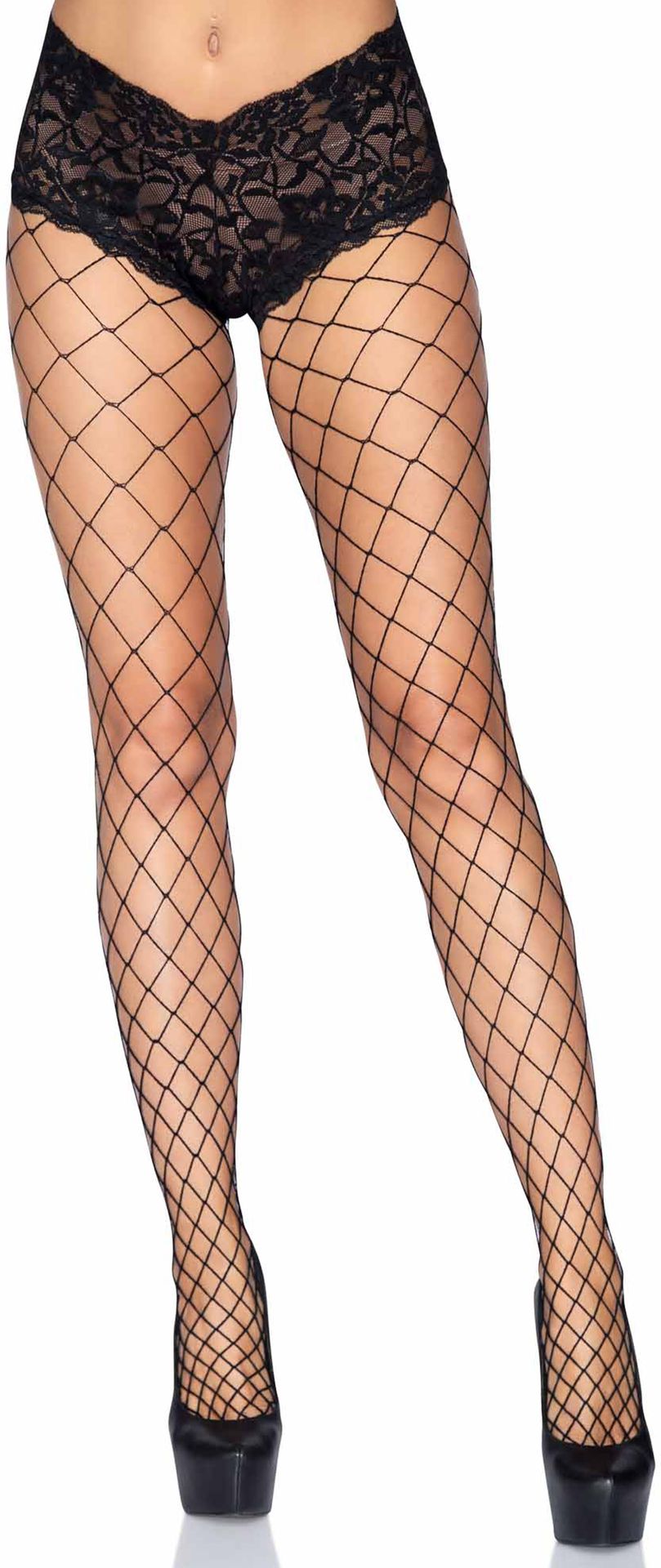 Zwarte Diamant Net Panty