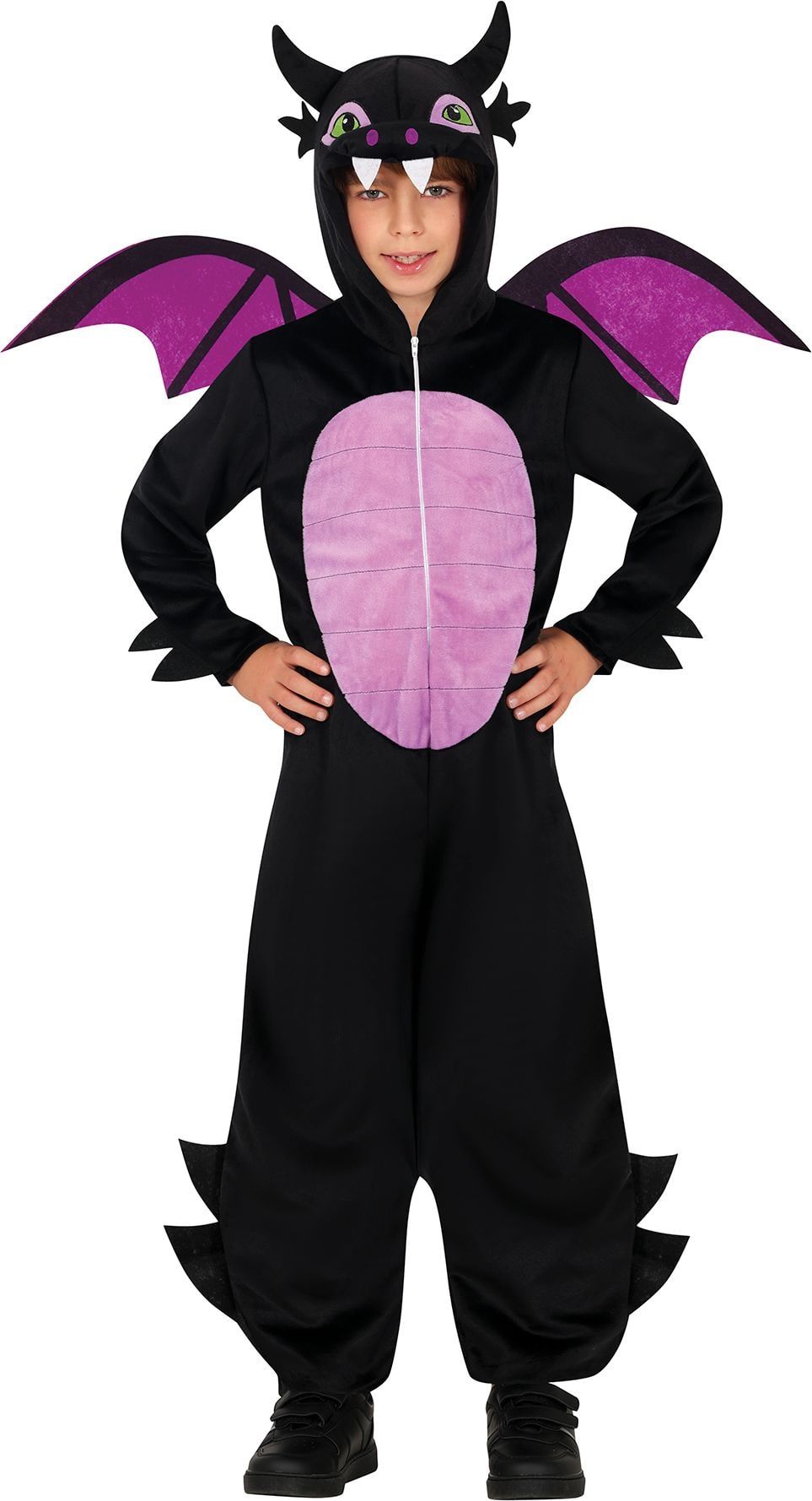 Zwarte Draak met Vleugels Kostuum Kind