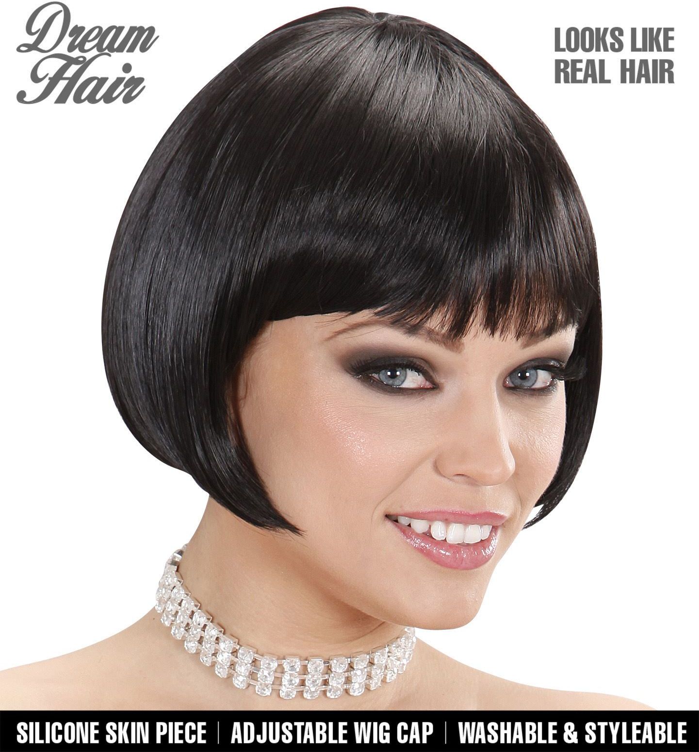 Zwarte Droomhaar Pruik Valentina