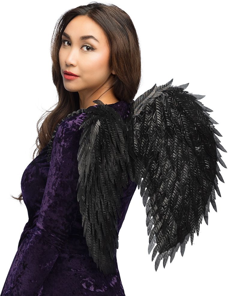 Zwarte Engelenvleugels Dames Halloween