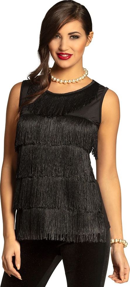 Zwarte Flapper Top Dames