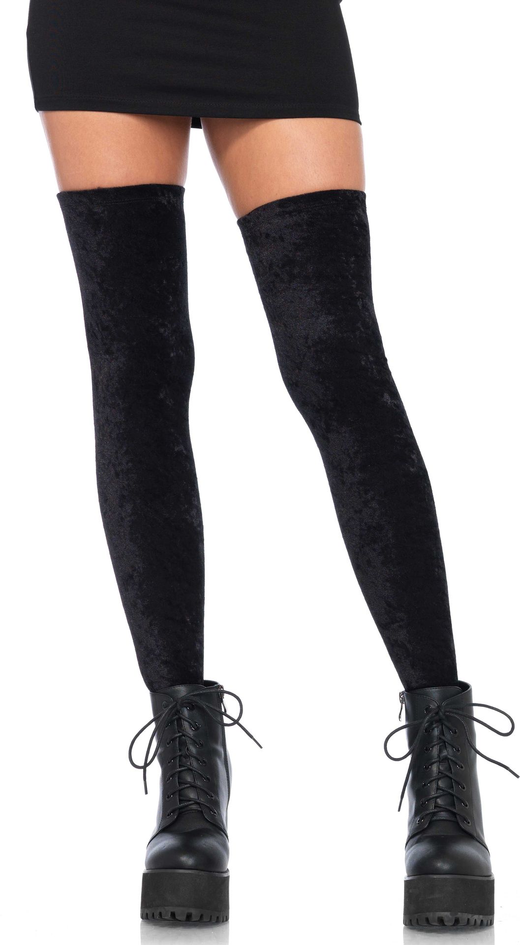 Zwarte Fluwelen Hoge Kousen