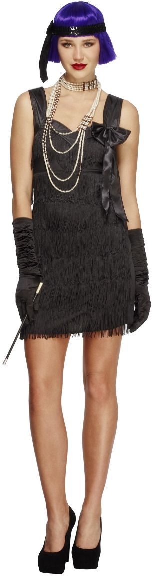Zwarte Foxy Flapper Gatsby Kostuum