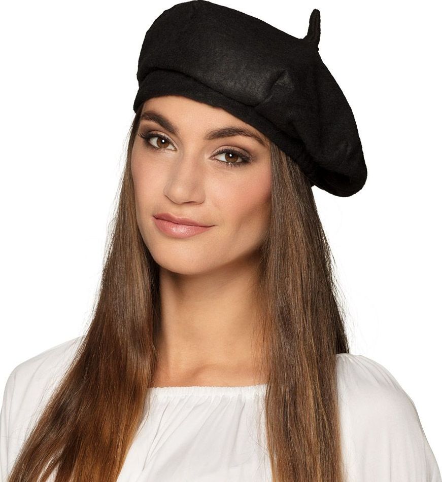 Zwarte Franse Baret Vilt